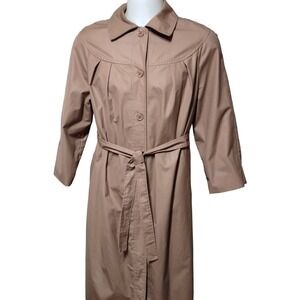 Vintage Trench Coat Women's Size 18.5 All Weather Coat Belted Made in the USA @_